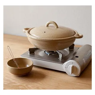 【好拾物】4TH MARKET 日本製 9號湯鍋 燉煮湯鍋 火鍋 日式陶鍋 土鍋 2200ML(咖啡色)