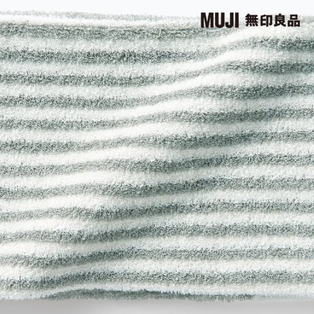 【MUJI 無印良品】圈絨束髮帶/細.灰條紋