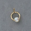 【ete】K10YG 立體圓圈珍珠耳環(金色)
