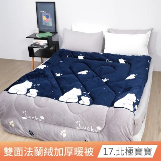 【日禾家居】台灣製 雙面法蘭絨加厚暖暖被2KG 冬被(150X200cm 多款可挑)
