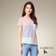 【GLORY21】速達-網路獨賣款-粉嫩撞色針織上衣(粉紅色)