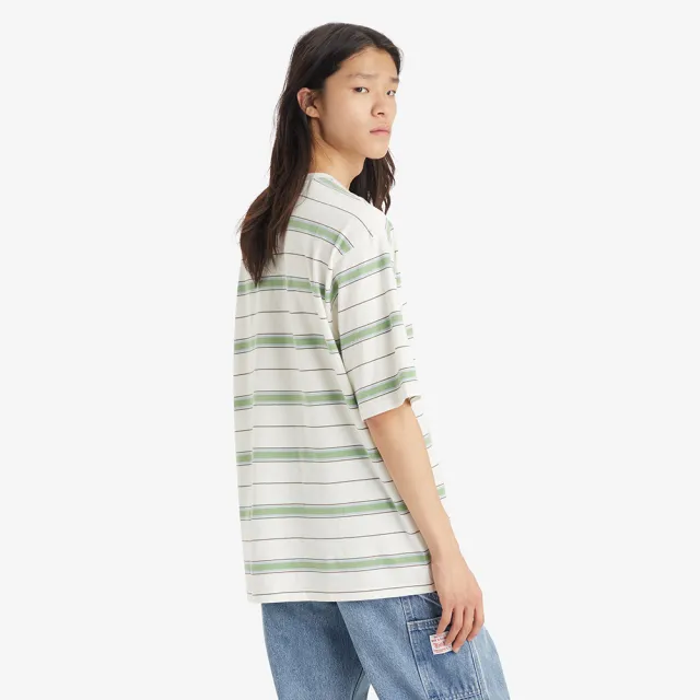【LEVIS】LEVIS Workwear工裝系列男款寬鬆版經典220G厚磅口袋條紋短TEE 上衣 熱賣單品 A5850-0008