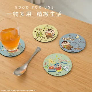 【收納王妃】CRAYON SHINCHAN 蠟筆小新 珪藻土軟式杯墊 杯墊 珪藻土 小新(10x10x0.5 天然環保 辦公室必備)