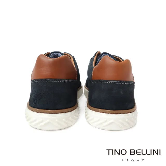 【TINO BELLINI 貝里尼】男款 葡萄牙進口丹寧綁帶休閒鞋HM4T017-4(單寧藍)