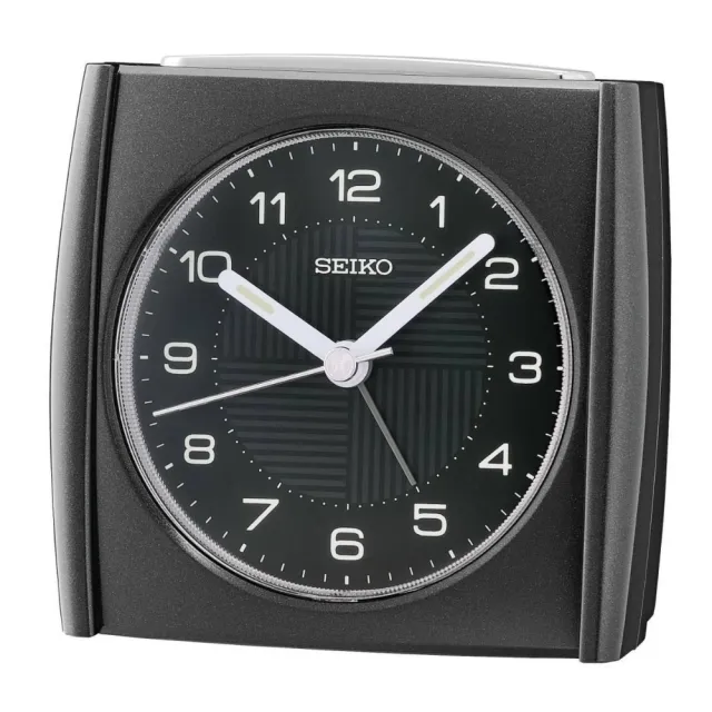 【SEIKO 精工】簡約時尚滑動式指針夜燈貪睡鬧鐘SK048(QHE205)