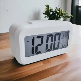 【LIFE SHOP 生活購物】日式簡約超大螢幕感應溫度電子鐘(溫度計 鬧鐘 電子鐘 大螢幕)