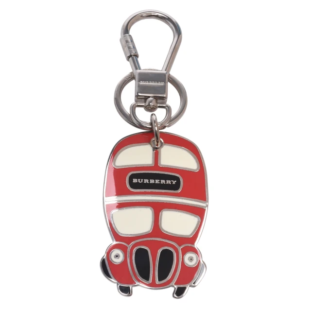 BURBERRY 巴寶莉BURBERRY 巴寶莉 金屬巴士造型吊牌鑰匙圈(蜜桃粉X銀4042165-PARADE RED)