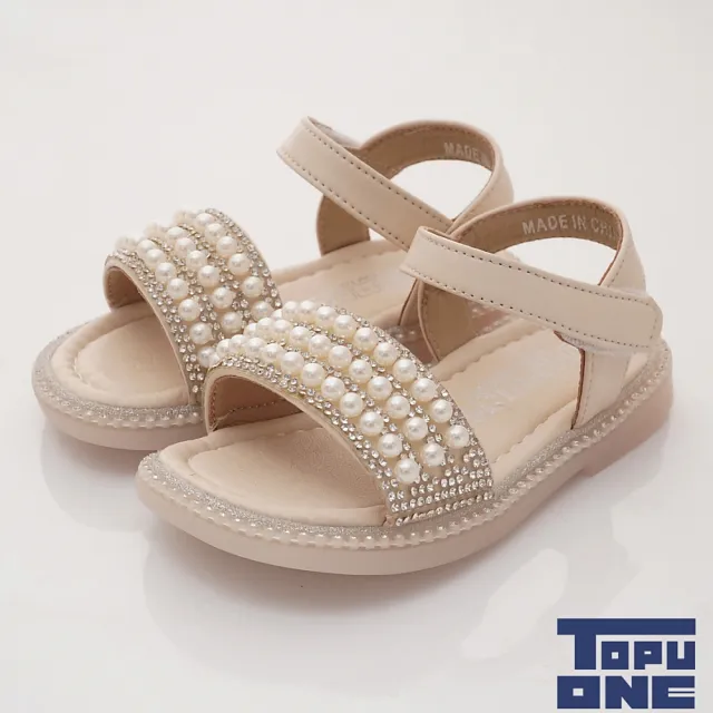 【童鞋520】TOPUONE - 氣質串珠涼鞋(622801米-14-15.5cm)