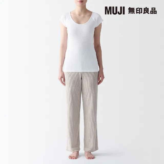 【MUJI 無印良品】女有機棉針織法式袖T恤(共3色)