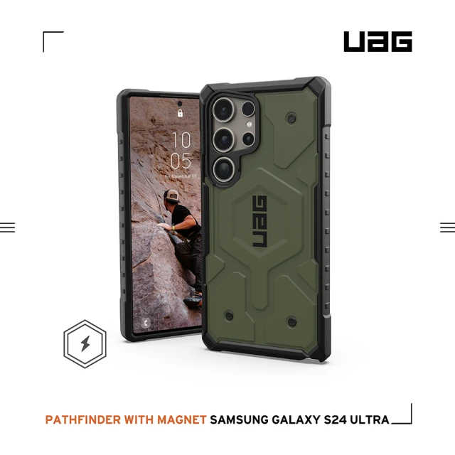 UAGUAG Galaxy S24 Ultra 磁吸式耐衝擊保護殼-綠(支援MagSafe功能)