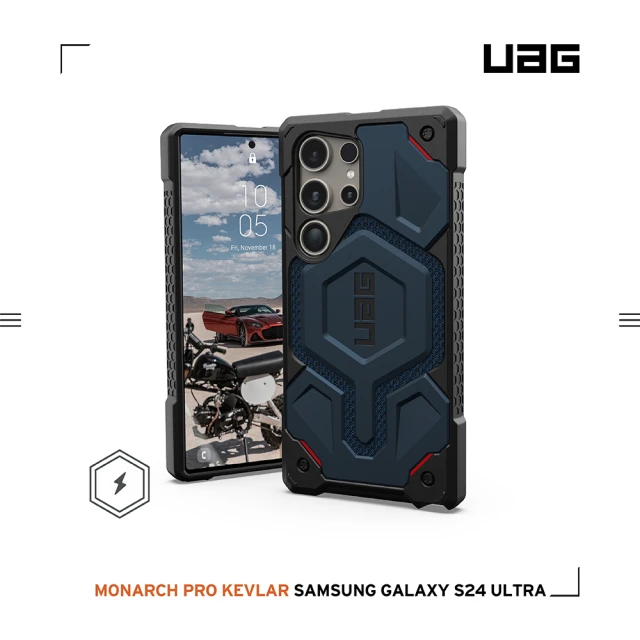 UAGUAG Galaxy S24 Ultra 磁吸式頂級特仕版耐衝擊保護殼-軍用藍(支援MagSafe功能 10年保固)