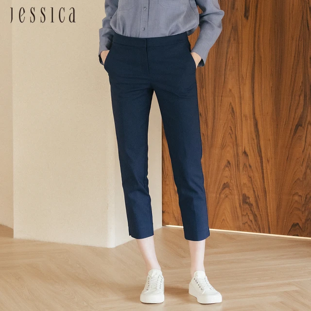 JESSICA 經典簡約修身顯瘦窄腳西裝褲J30665 推薦