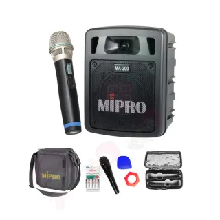【MIPRO】MA-300(最新二代藍芽/USB鋰電池手提式無線擴音機+1手握麥克風)