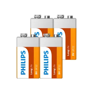 【Philips 飛利浦】9V碳鋅電池(4顆)