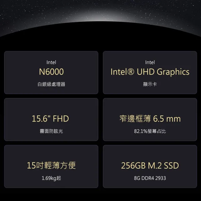 【HP 惠普】15吋N6000輕薄四核心筆電(超品15/15s-fq3043TU/8G/256G SSD/W11)