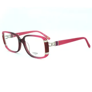【LOEWE 羅威】鎖鍊時尚經典皮革款 光學眼鏡(桃紅 - VLW823-0G64)