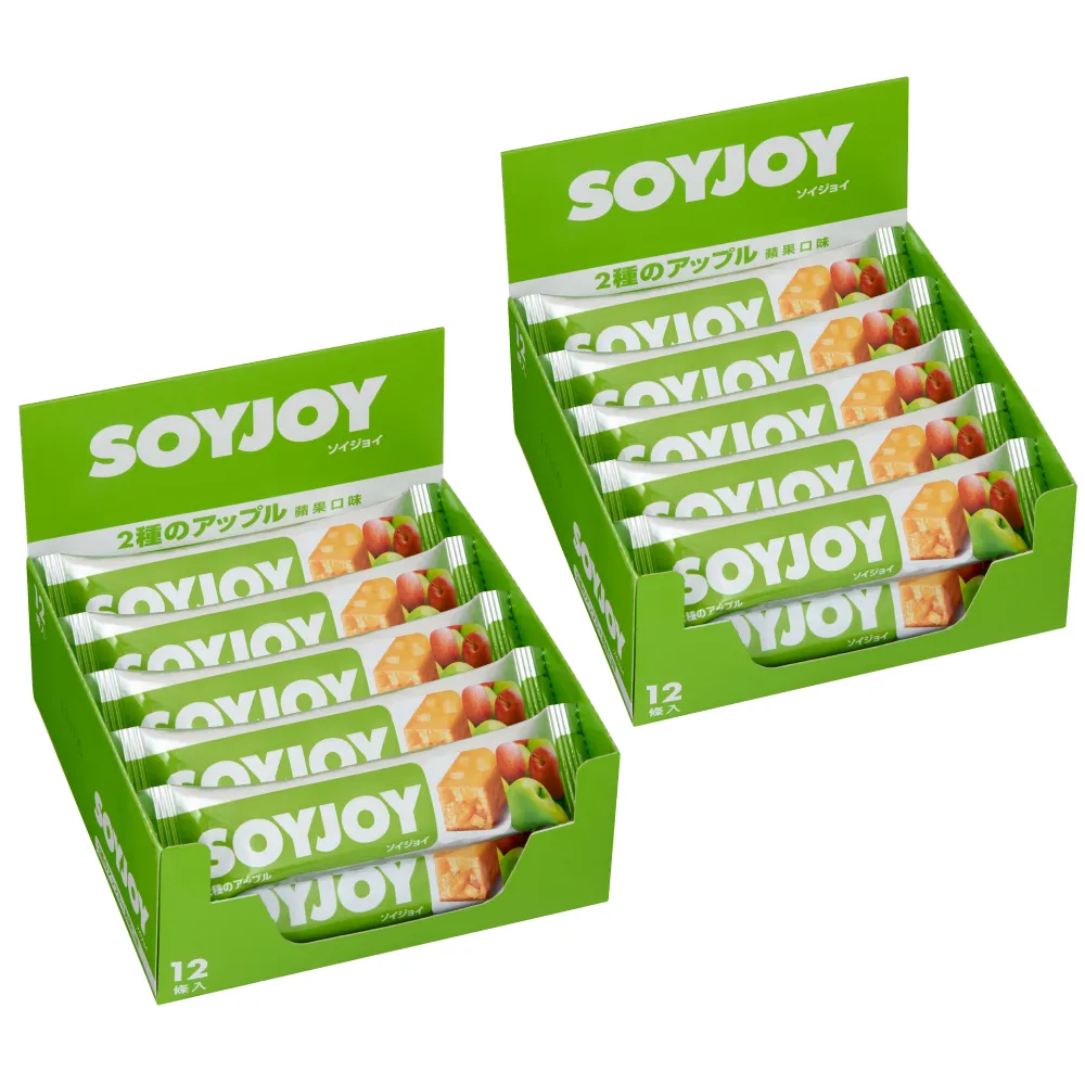 【SOYJOY】大豆水果營養棒-蘋果口味2盒組(12入/盒-膳食纖維 無添加麵粉 不含膽固醇 能量補充)