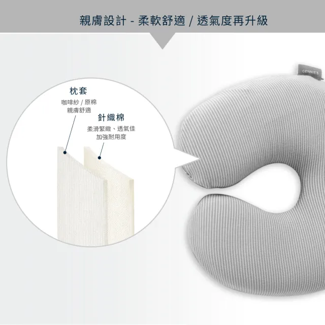 【Gennies 奇妮】嬰兒頸枕套 專用套-不含枕芯(咖啡紗)
