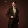 【JESSICA】經典斜紋百搭雙口袋西裝外套J35018（棕）