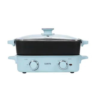 【SAMPO 聲寶】多功能火烤萬用爐 附深煮鍋、煎烤盤、不鏽鋼蒸盤(TG-HA12C)