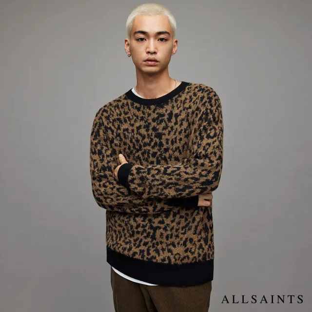 【ALLSAINTS】CATT 羊毛豹紋針織上衣 MK108X(舒適版型)