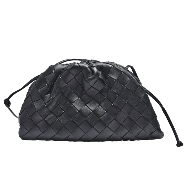 BOTTEGA VENETA 寶緹嘉 經典編織小牛皮手拿/斜背包(迷你-黑色585852-VCPP1-8803)