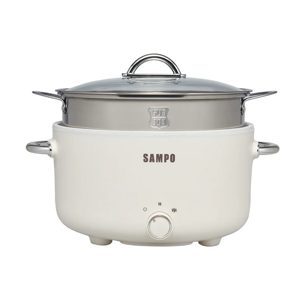 【SAMPO 聲寶】3L美型蒸煮二用電火鍋-附蒸籠(TQ-YA30C)