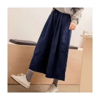 【OB 嚴選】厚實燈芯絨雙口袋鬆緊腰抽繩寬褲 《BA7416》