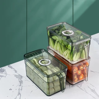 【VENCEDOR】冰箱收納保鮮盒-大(冰箱置物盒 冰箱抽屜 蔬果盒 瀝水保鮮盒-2入)