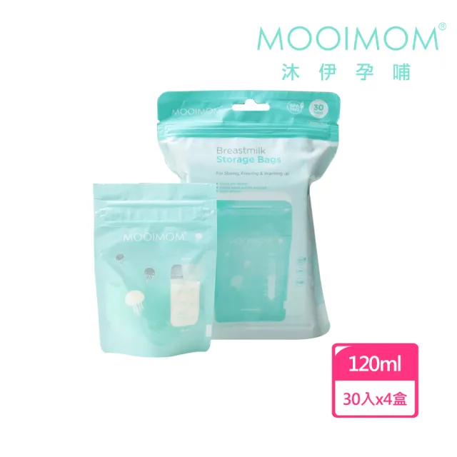 【MOOIMOM 沐伊孕哺】站立式母乳儲存袋-120ml(4包/共120入)