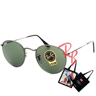 【RayBan 雷朋】經典復古圓框太陽眼鏡 RB3447 029 53mm 鐵灰框G15墨綠色鏡片 公司貨