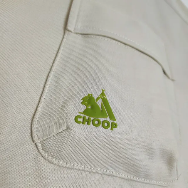 【CHOOP】小松鼠 山系落肩立體口袋短T(淺卡其)