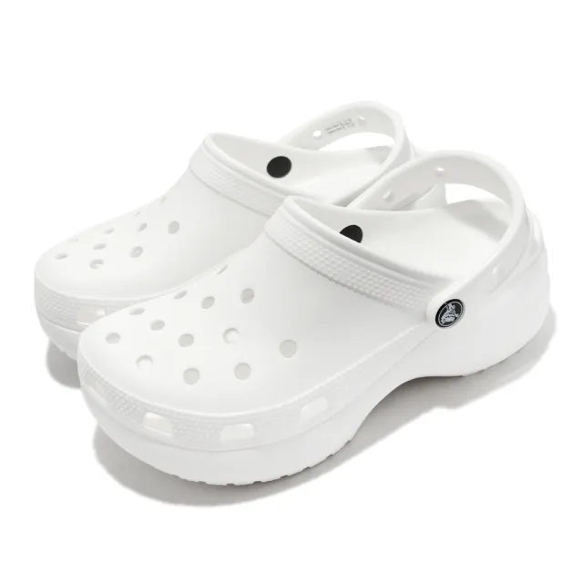 【Crocs】布希鞋 Classic Platform Clog W 女鞋 白 洞洞鞋 厚底 涼拖鞋 卡駱馳(206750100)