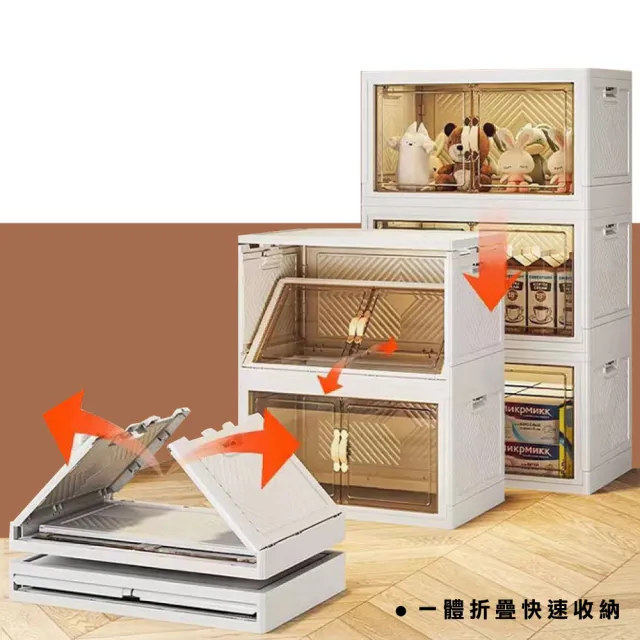 【ONE HOUSE】55寬 升級款伊藤磁吸兩扇雙開門收納櫃 收納箱(三層-135L)