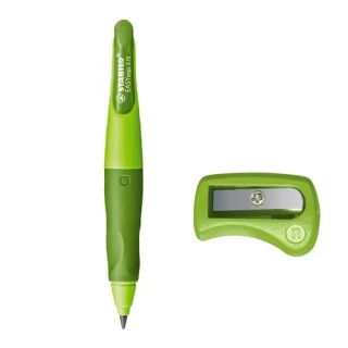 【STABILO】思筆樂 3.15mm 胖胖鉛 人體工學自動鉛筆 右手 淺綠/深綠 附削鉛筆器 型號:B-46879(原廠正貨)