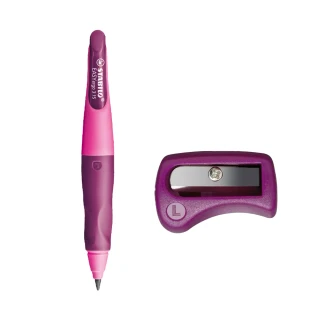 【STABILO】思筆樂 3.15mm 胖胖鉛 人體工學自動鉛筆 左手 粉紅/淡紫 附削鉛筆器 型號:B-46864(原廠正貨)