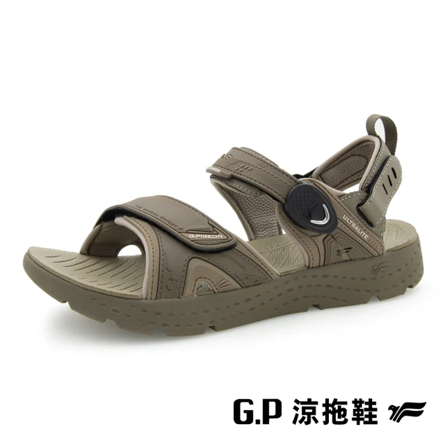G.P 男款輕羽量漂浮緩震磁扣兩用涼拖鞋G9591M-橄欖綠(SIZE:40-44 共二色)