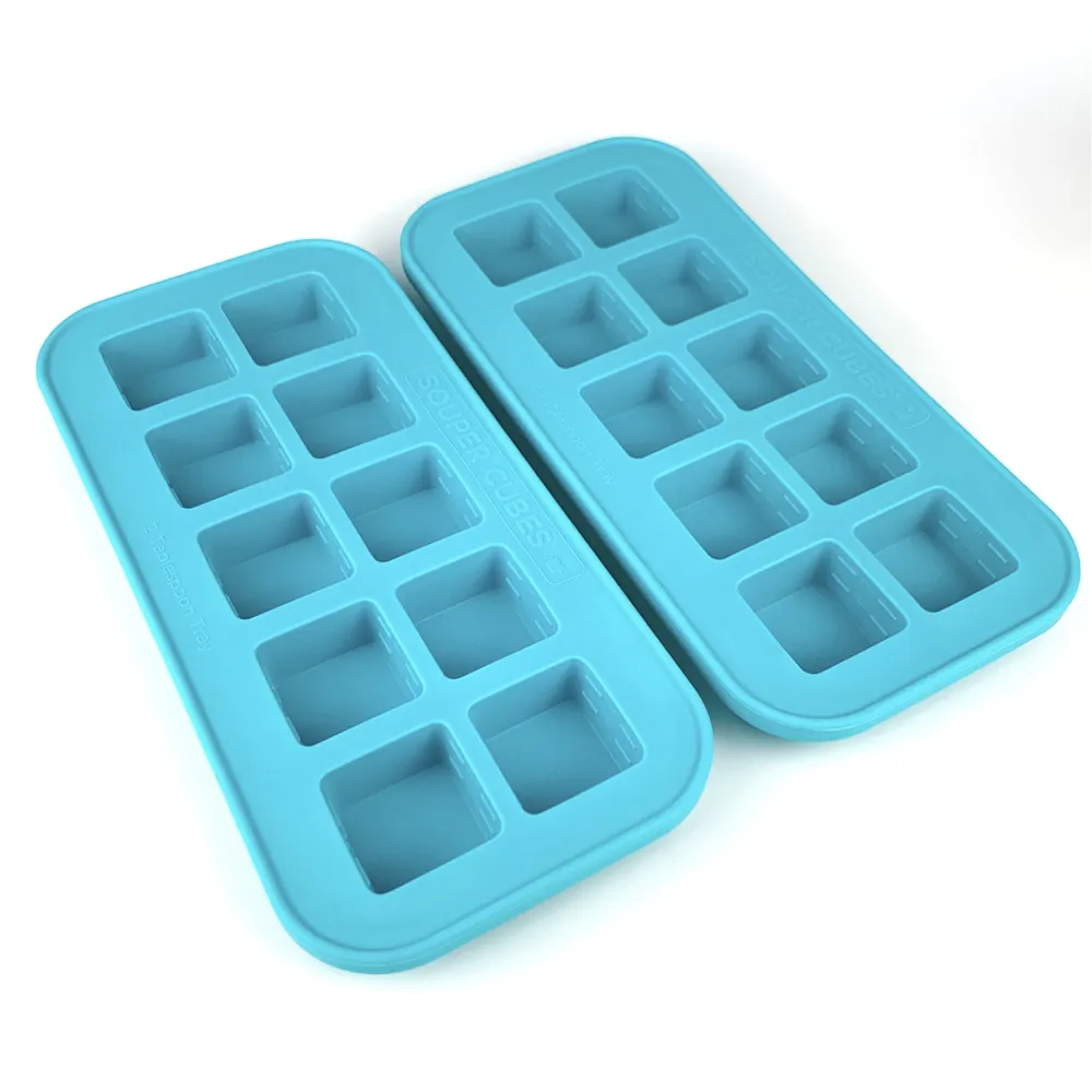 【Souper Cubes】多功能食品級矽膠保鮮盒10格-30ML/格-2入組(美國FDA食品級 獨家專利設計)