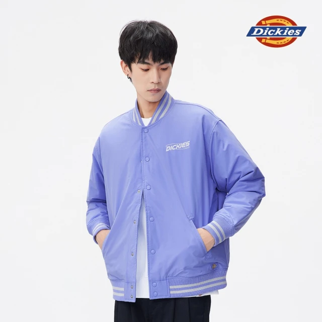 Dickies 男款淺紫色背後地球Logo印花棒球外套｜DK010912D05