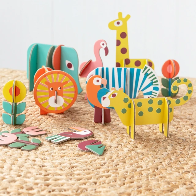 【Rex London】兒童3D立體拼圖 熱帶動物(療癒小物 裝飾品 家飾)