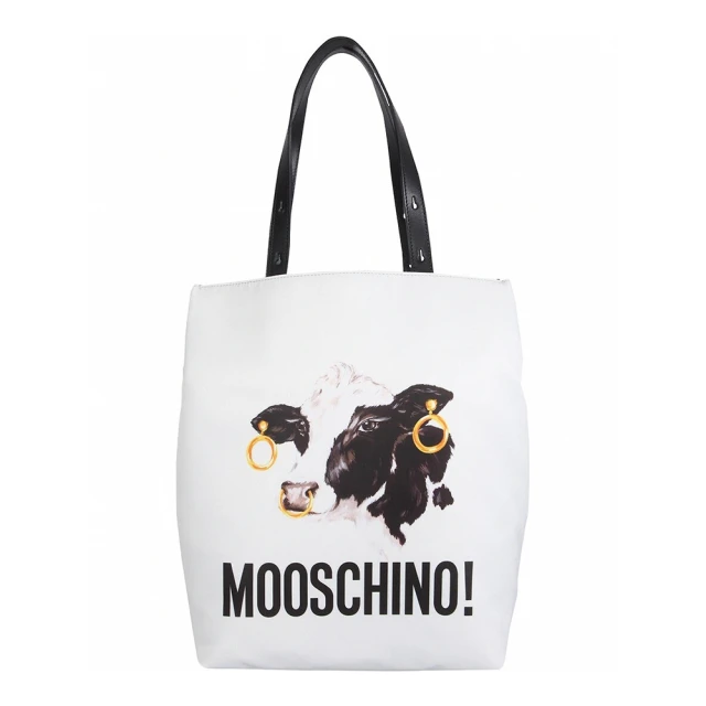 MOSCHINO 莫斯奇諾 乳牛托特包 白色(2A759782231001)