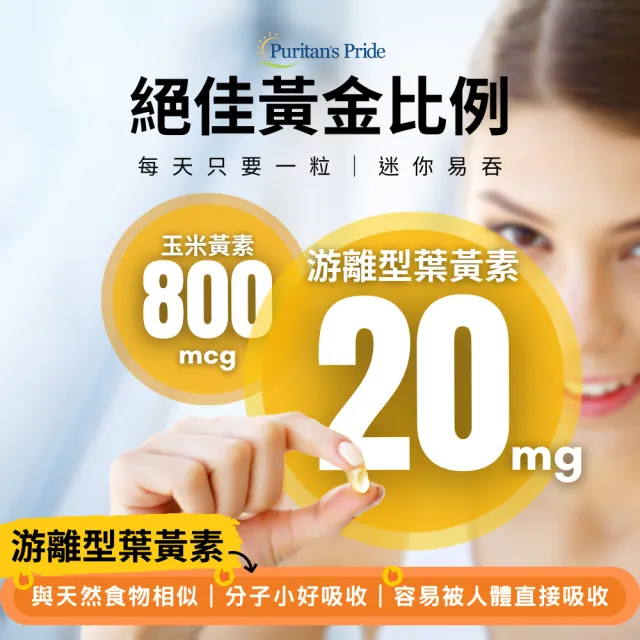 【普瑞登】游離型式 葉黃素 20 MG 超值晶亮 120顆/1瓶