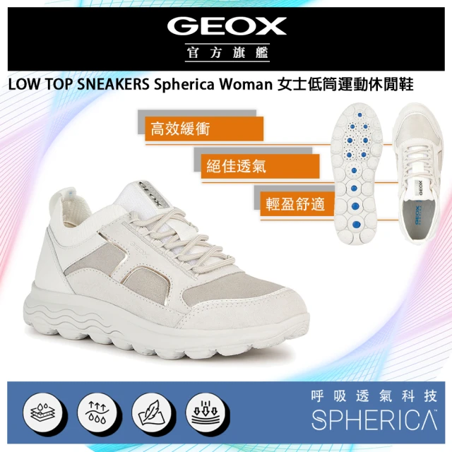 【GEOX】Spherica Woman 女士低筒運動休閒鞋 灰/白(SPHERICA™ GW3F104-50)