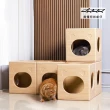 【Doaa】寵物跳跳箱 淺木紋色(堆疊式貓窩 貓箱 貓玩具 寵物家具)