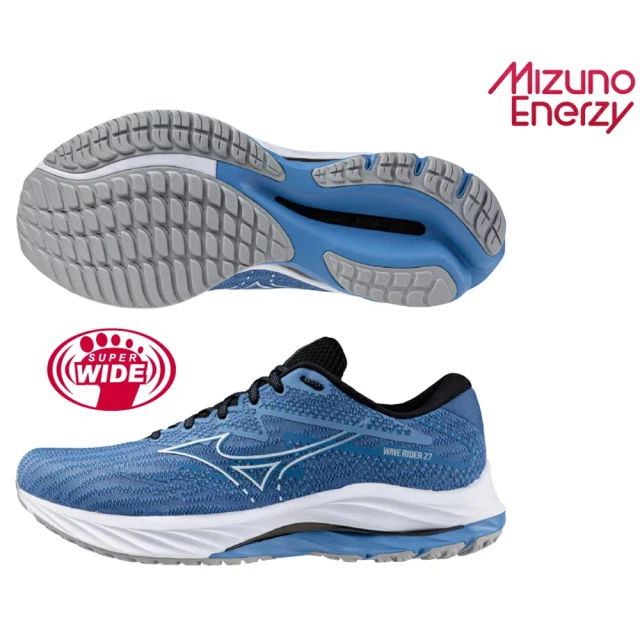 MIZUNO 美津濃MIZUNO 美津濃 慢跑鞋 男鞋 運動鞋 緩震 一般型 超寬楦 RIDER 藍 J1GC230454