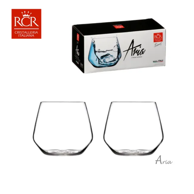 【RCR】無鉛水晶玻璃酒杯2入禮盒(ARIA 540ml 調酒杯 烈酒杯 雞尾酒杯 水杯KAYEN)