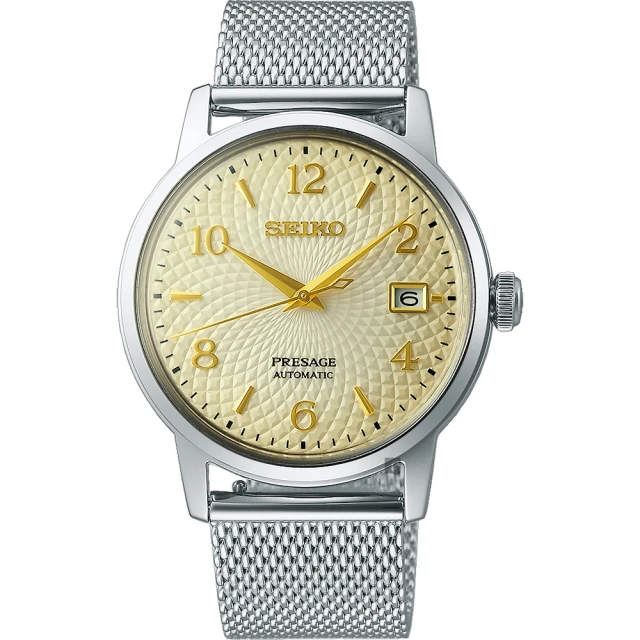 SEIKO 精工 手錶 都市型男日本製5號自動機械腕錶-金面