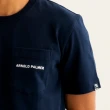 【Arnold Palmer 雨傘】男裝-簡約質感文字T恤(深藍色)