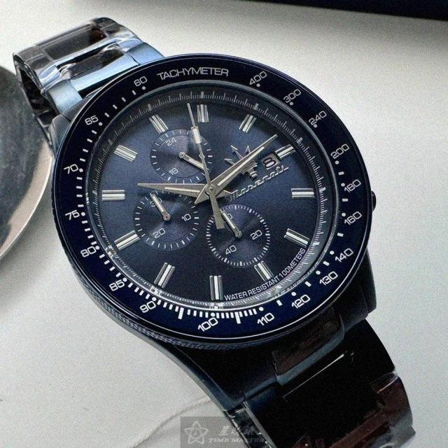 MASERATI 瑪莎拉蒂 MASERATI手錶型號R8873640023(寶藍色錶面寶藍錶殼寶藍精鋼錶帶款)
