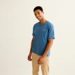 【Arnold Palmer 雨傘】男裝-質感品牌文字刺繡T恤(藍色)